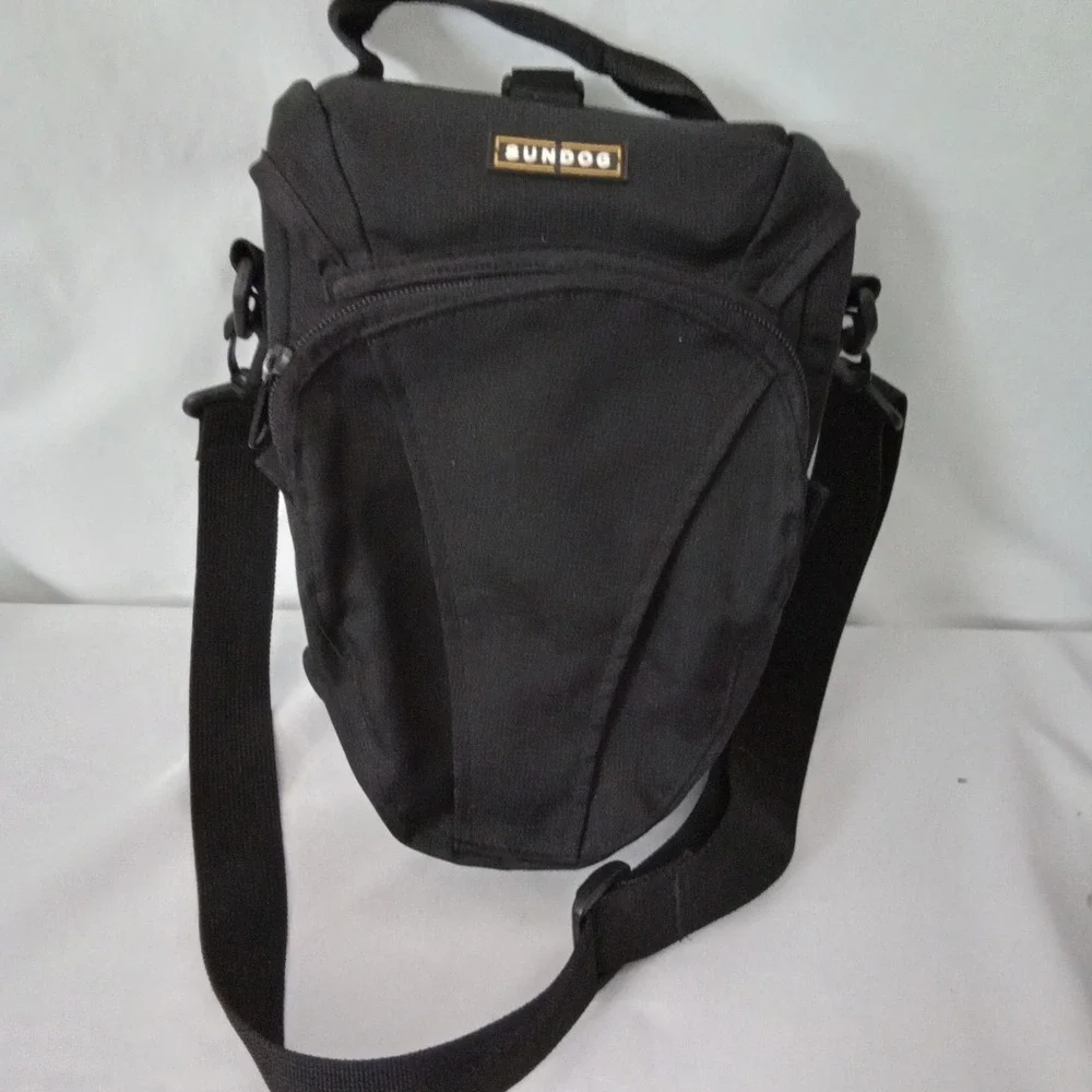 Sundog Black Nylon Padded Camera Holster Bag with Shoulder Strap and Belt Loop